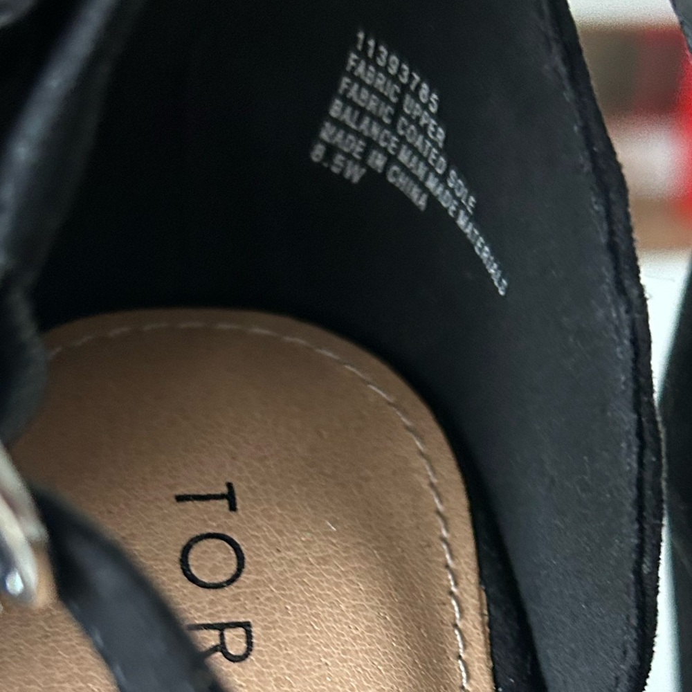 Black Suede Block Heel Sandals with Ankle Strap - Picture 3 of 7
